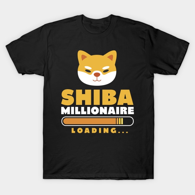 Shiba Millionaire Loading - Crypto Tee Design T-Shirt by Popculture Tee Collection